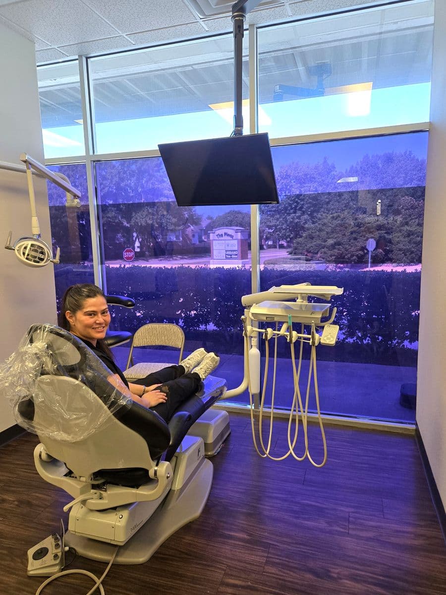 Patient relaxing in treatment chair