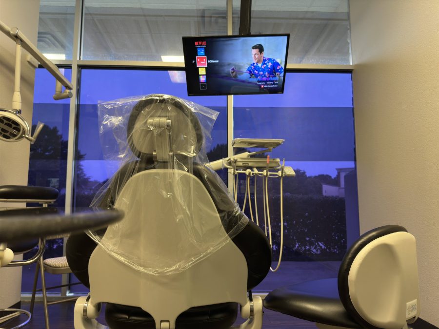Smilecraft Dental treatment room with patient TV